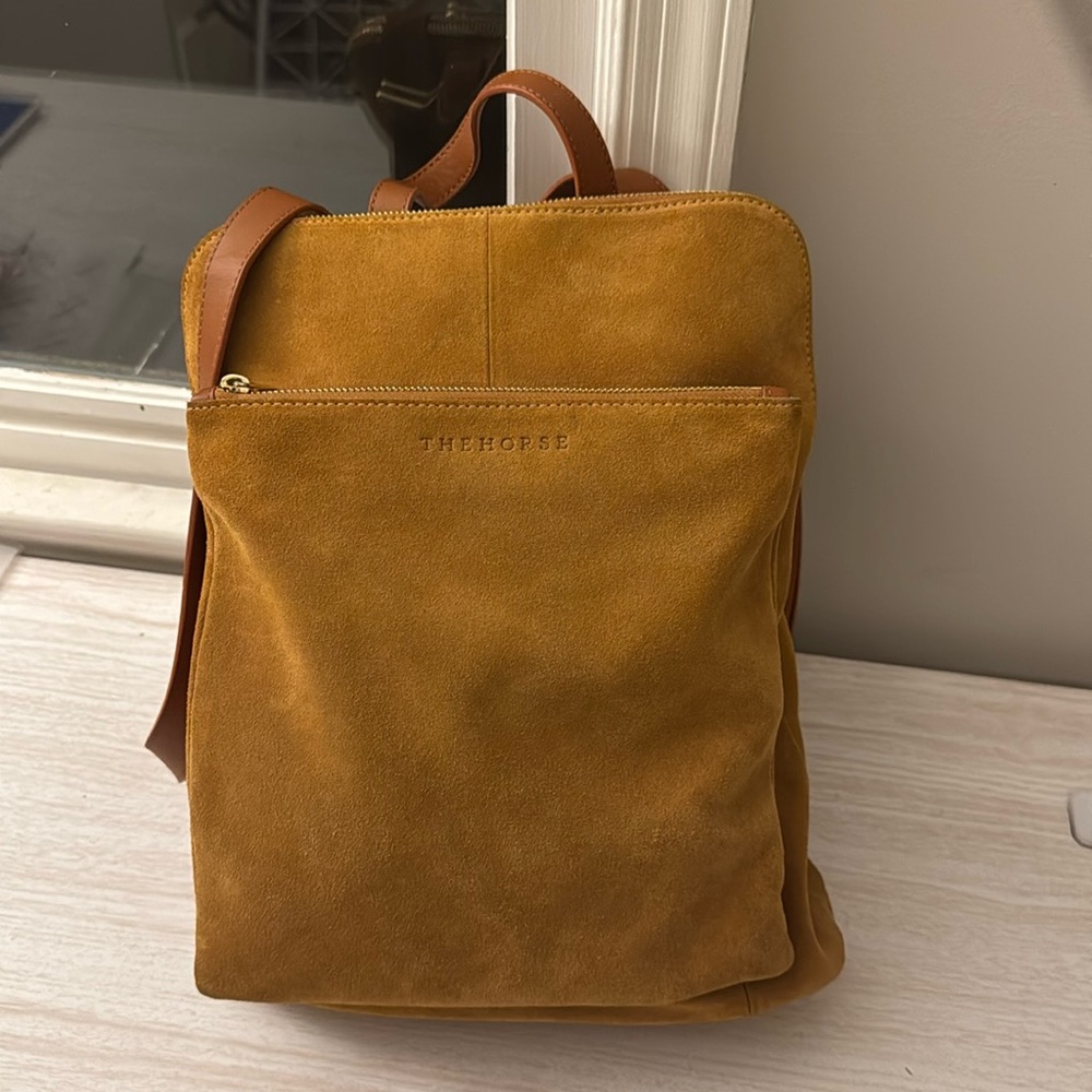 THE HORSE SUEDE CAMEL TAN BACKPACK BOHO HIPPIE